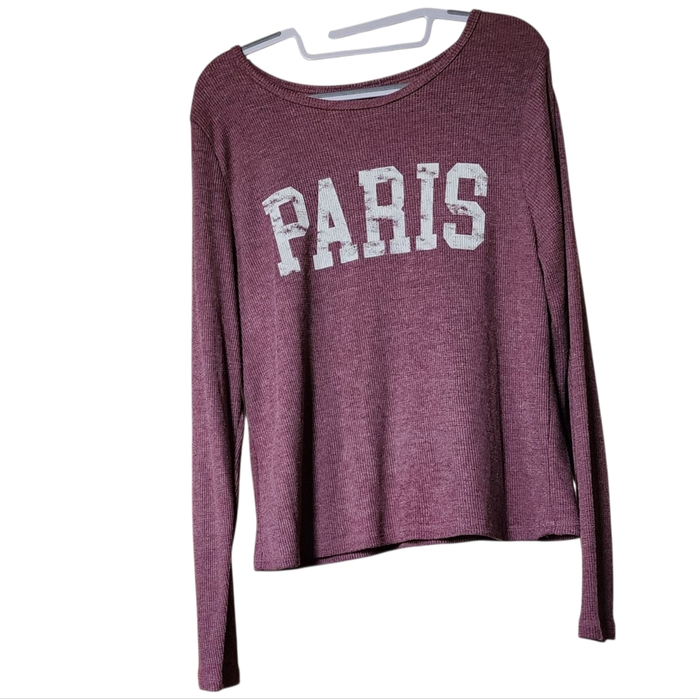 Paris Maroon Long Sleeve Top